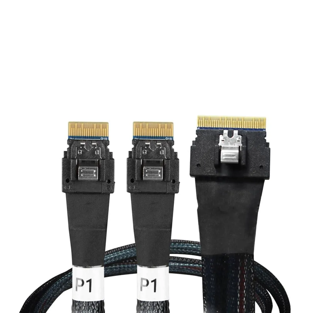 LORDWORLD LORDWORLD MB306L-B SlimSAS 8i SFF-8654 to 2x SlimSAS 4i SFF-8654 Hard Drive Adapter 0.5M — product photo