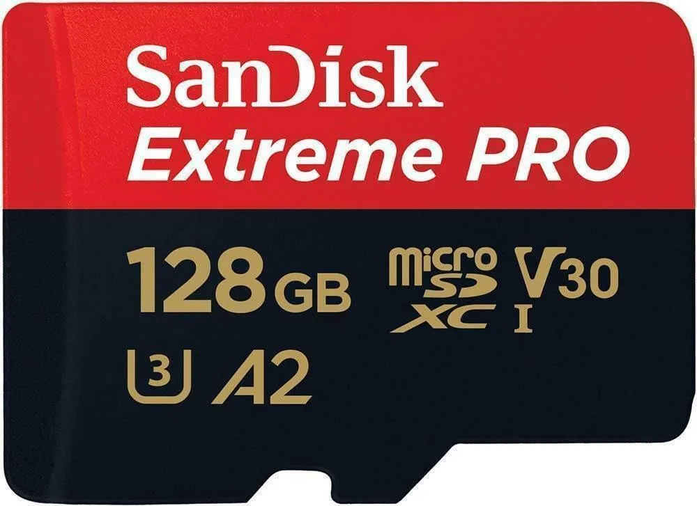 SanDisk SanDisk Extreme PRO 128GB microSDXC UHS-I U3 V30 A2 With Adapter — vörumynd