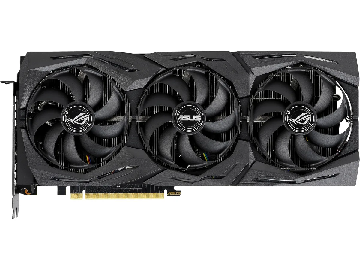 ASUS ROG STRIX RTX 2070 SUPER graphics card with triple-fan cooler and metal backplate