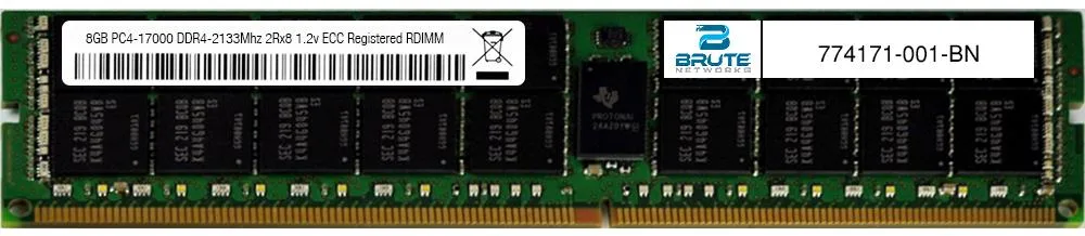 Brute Networks Brute Networks 8GB DDR4-2133 PC4-17000 CL15 1.20V ECC Registered 2Rx8 288-pin RDIMM — photo du produit