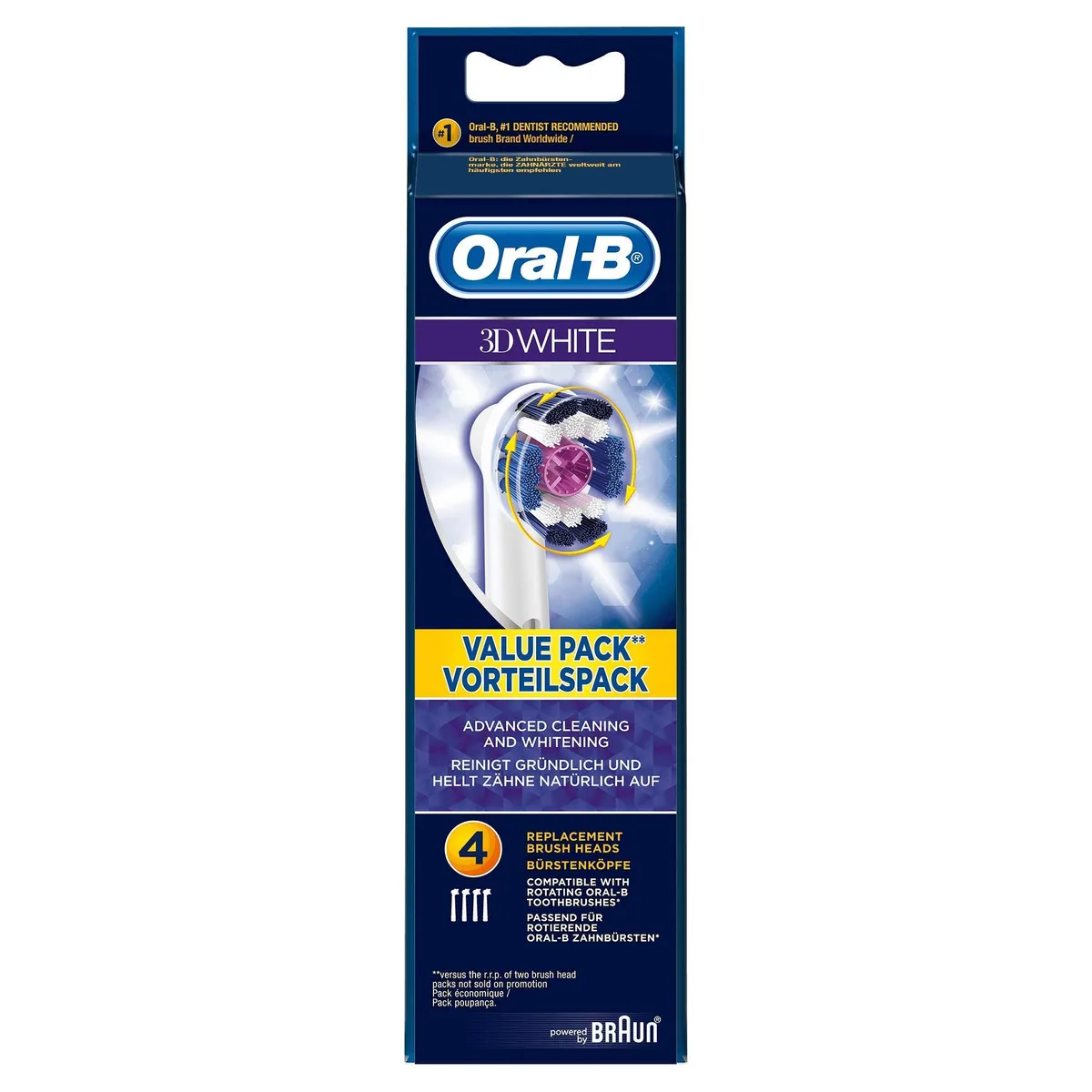  Oral-B EB18-4 3D White Brush Heads Pack of 4 — product photo