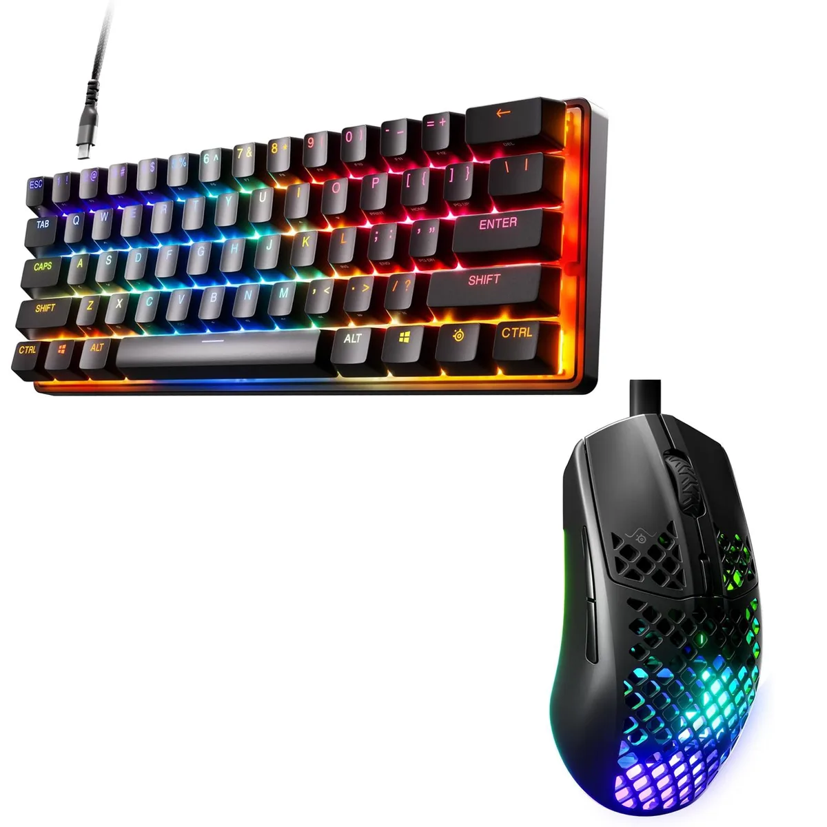 SteelSeries SteelSeries Apex 9 Mini HotSwap 60% Keyboard & Aerox 3 Mouse 8500 DPI — preces foto