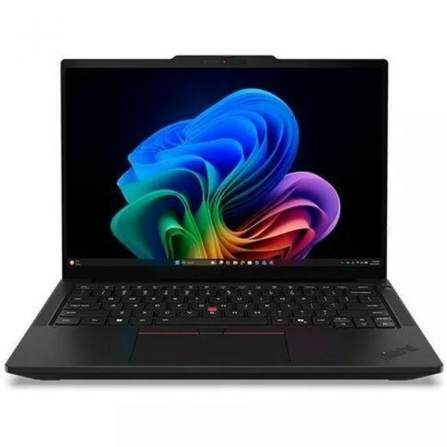 Black 14 inch laptop closed, matte finish, ThinkPad branding visible