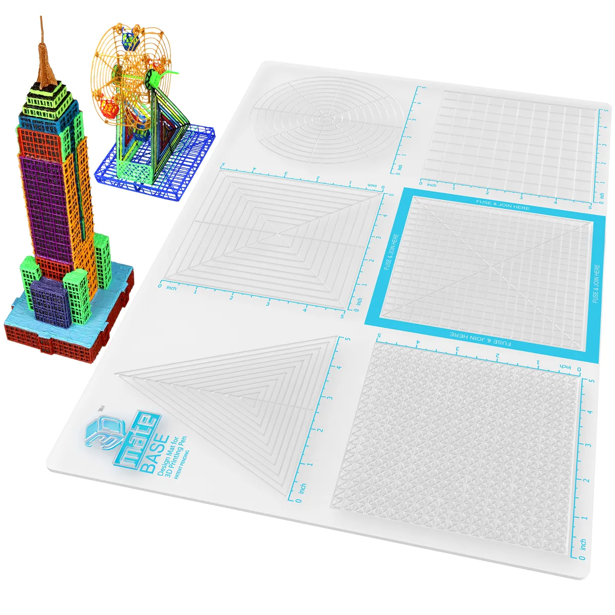 3Dmate 3Dmate 3D Pen Mat 18 x 12 inch Silicone Design Mat with Templates — 제품 사진
