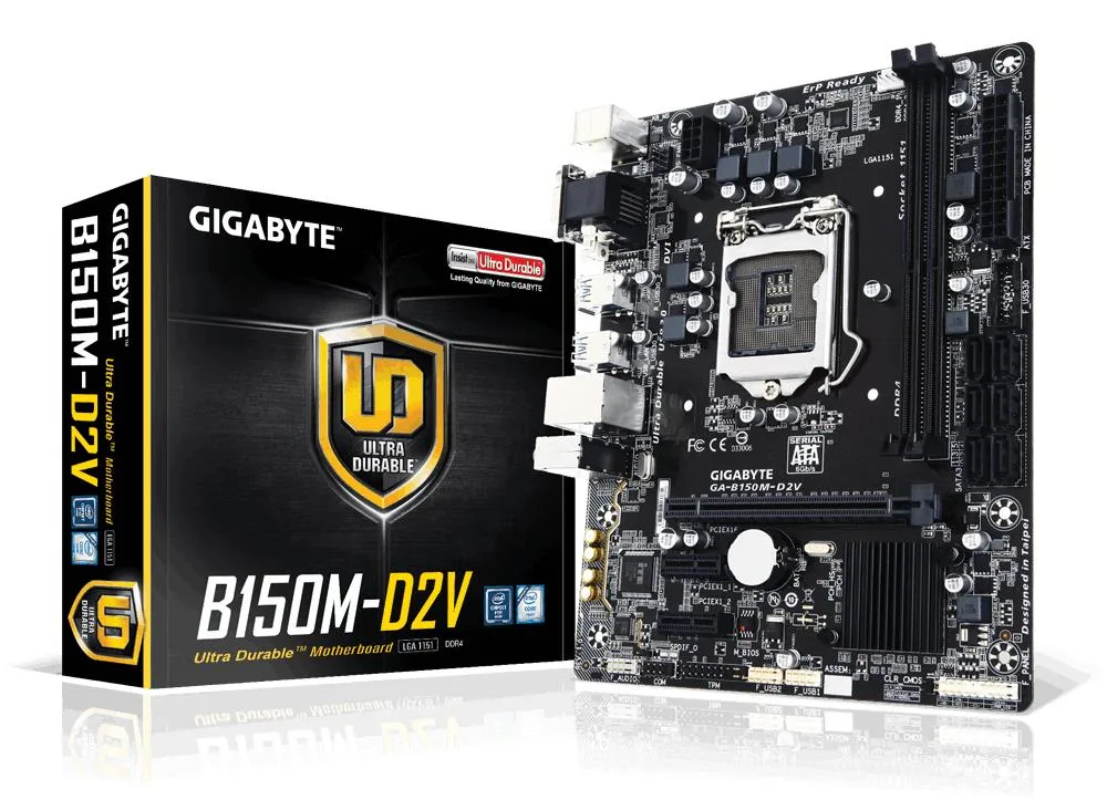 GIGABYTE GIGABYTE GA-B150M-D2V B150 LGA 1151 DDR4 Micro ATX Intel Motherboard — product photo