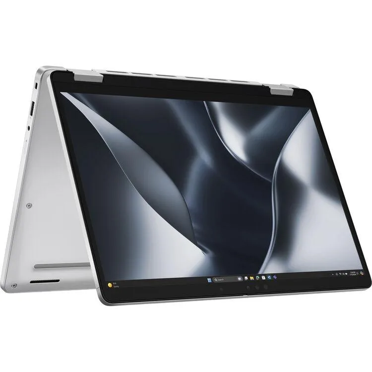 13.3-inch silver 2-in-1 laptop with touchscreen and thin bezels