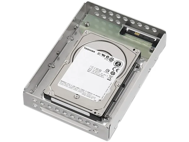 Silver 2.5-inch enterprise hard drive mounted in a 3.5-inch SAS LFF frame