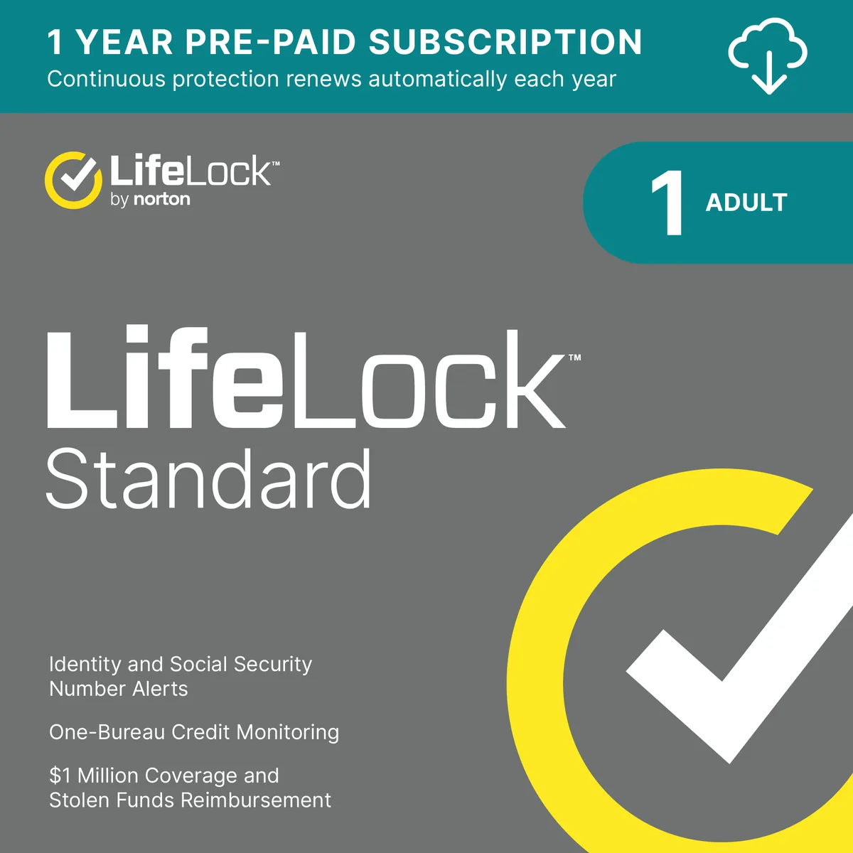 Norton Norton LifeLock Standard Identity Theft Protection 1 Year Auto-Renew 21429523 — produkto nuotrauka