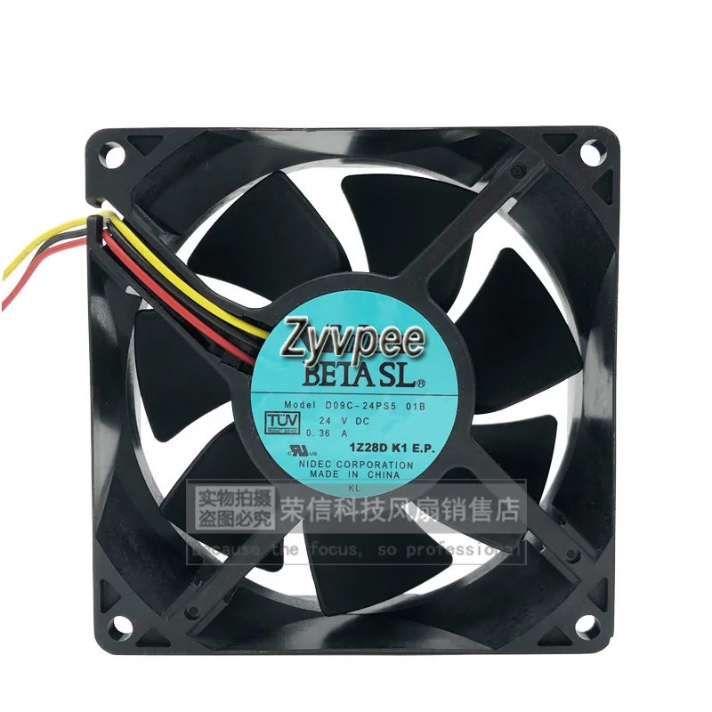 Zyvpee Zyvpee D09C-24PS5 01B 92mm 24V 0.36A 3-wire case fan — תמונת המוצר