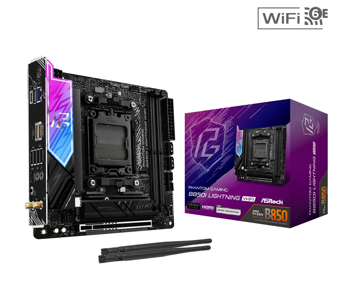 ASRock ASRock B850I Lightning WiFi AMD motherboard — product photo