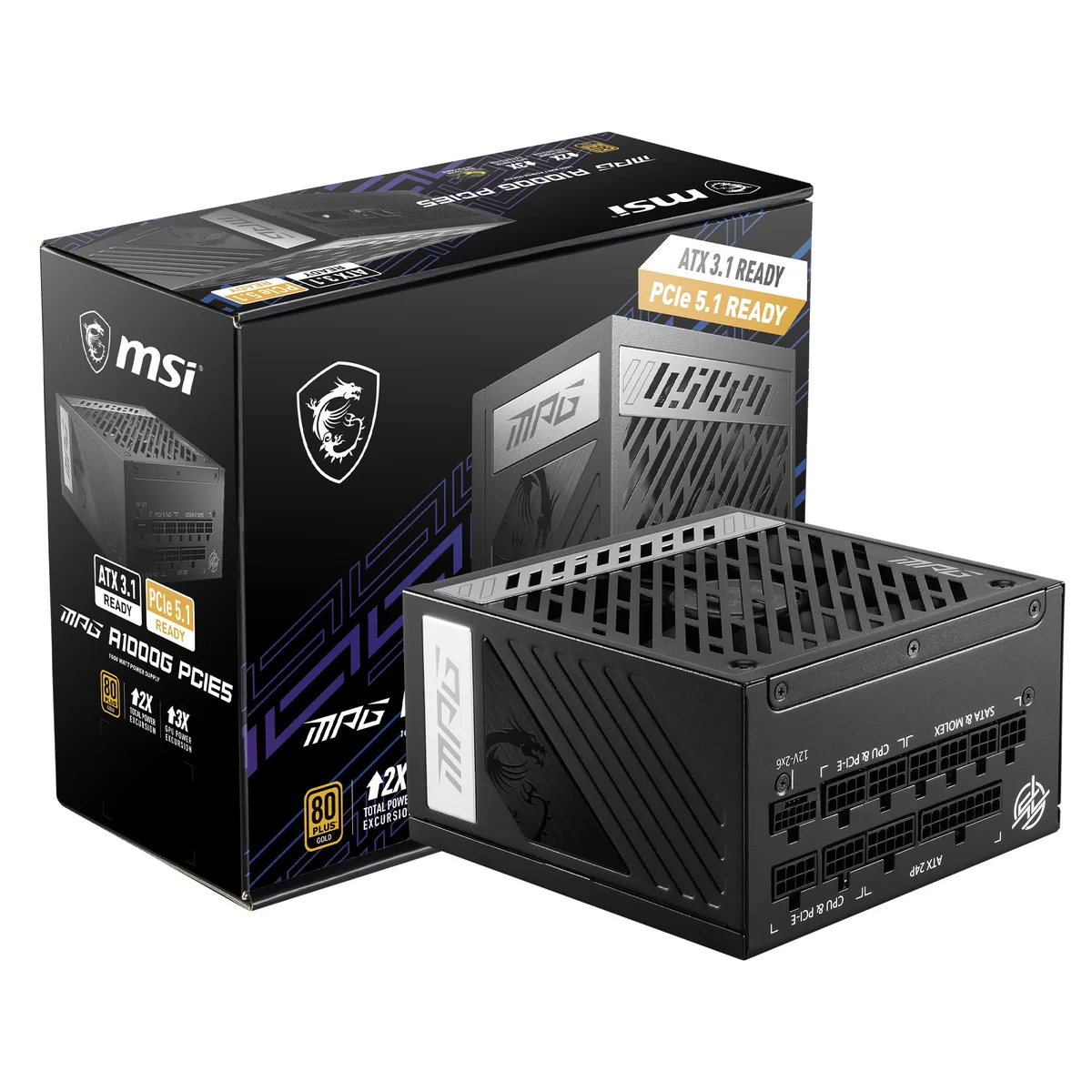 MSI MSI MPG A1000G PCIE 5 power supply — product photo