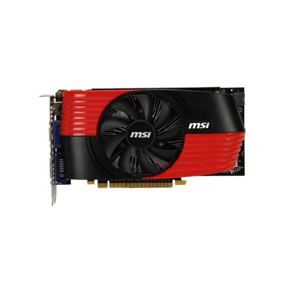 MSI GeForce GTS 450 graphics card, dual-slot cooler, silver shroud, black PCB, PCIe 2.0 x16