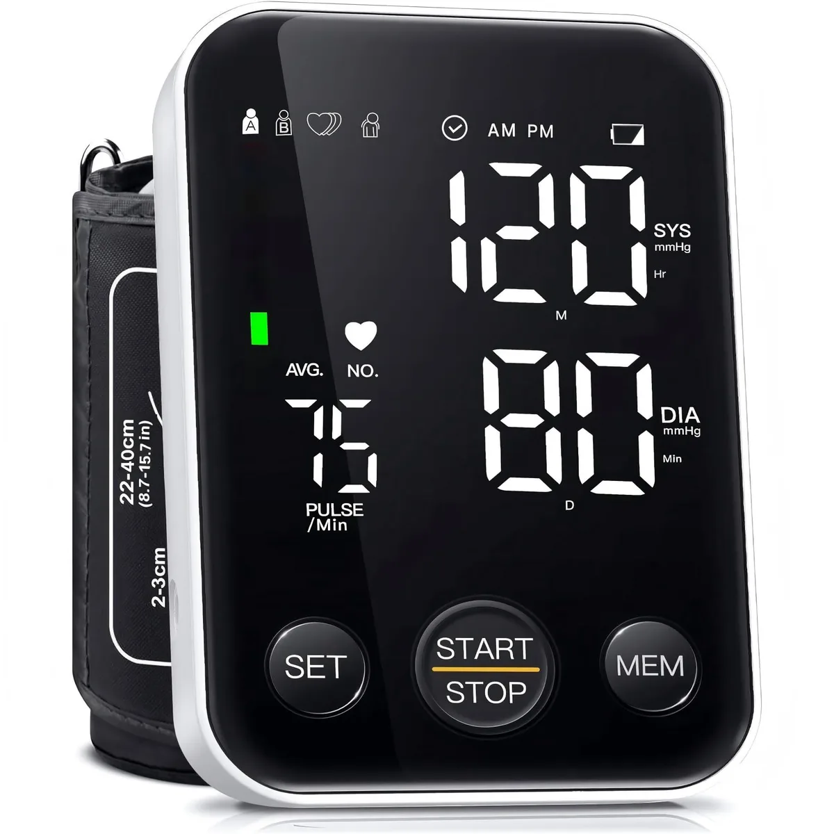  EC2WORLD C02 Blood Pressure Monitor 2 Users 240 Readings 8.7-15.7" Cuff — foto del prodotto