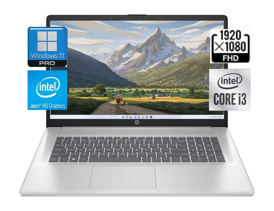 HP HP 17-cn2083dx 17.3" FHD i3-1215U 16GB 1TB Windows 11 Pro Natural Silver — product photo