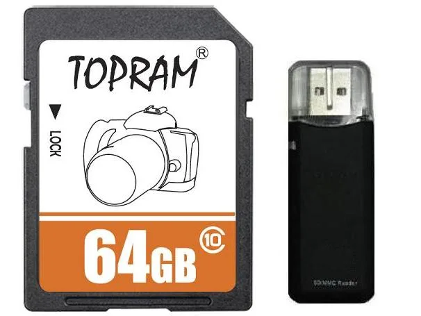 TOPRAM TOPRAM TR64GSDC10 64GB SDXC UHS-1 Class 445 with R3 Reader — صورة المنتج