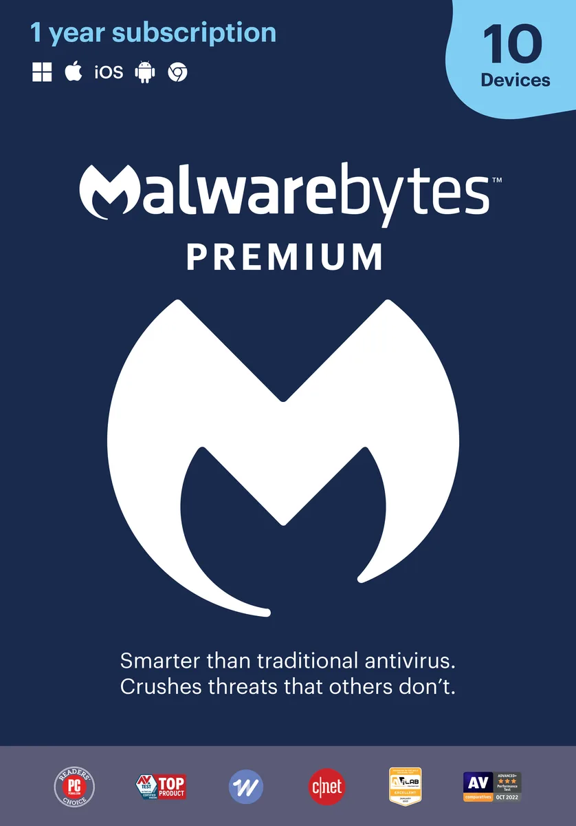 Malwarebytes Malwarebytes Premium 4.5 Internet Security 10 Devices 1 Year Key Card 854248005941 — product photo