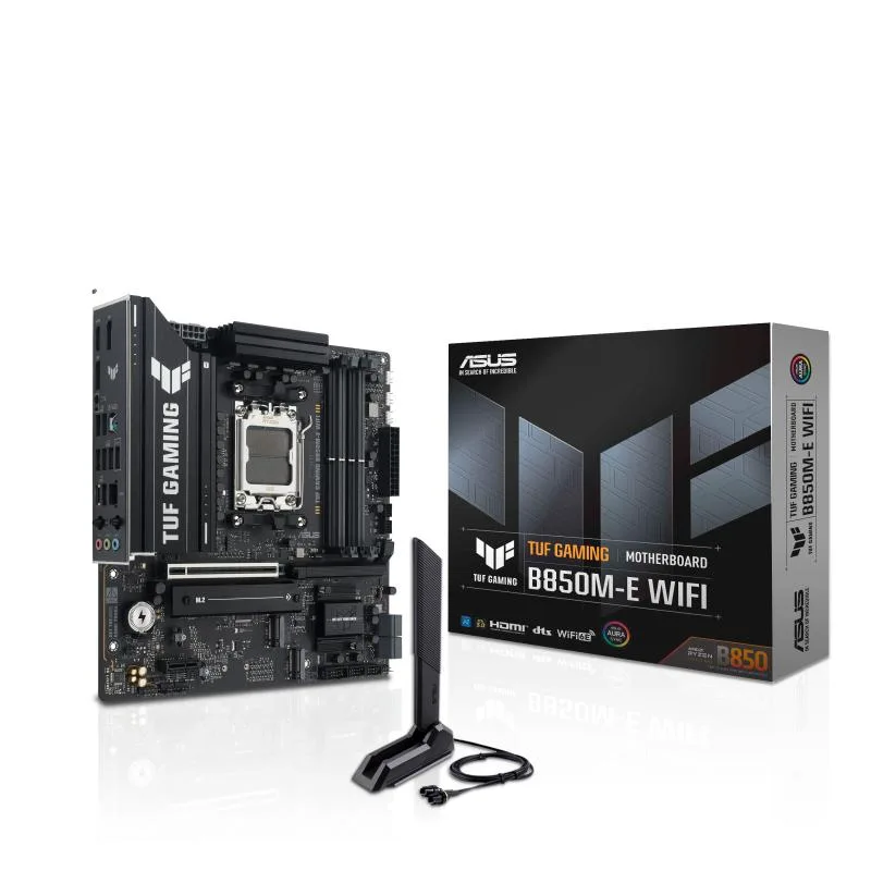 ASUS ASUS TUF GAMING B850M-E WIFI AMD B850 mATX motherboard AM5 three M.2 DisplayPort rear USB10Gbps Type-C BIOS — photo du produit