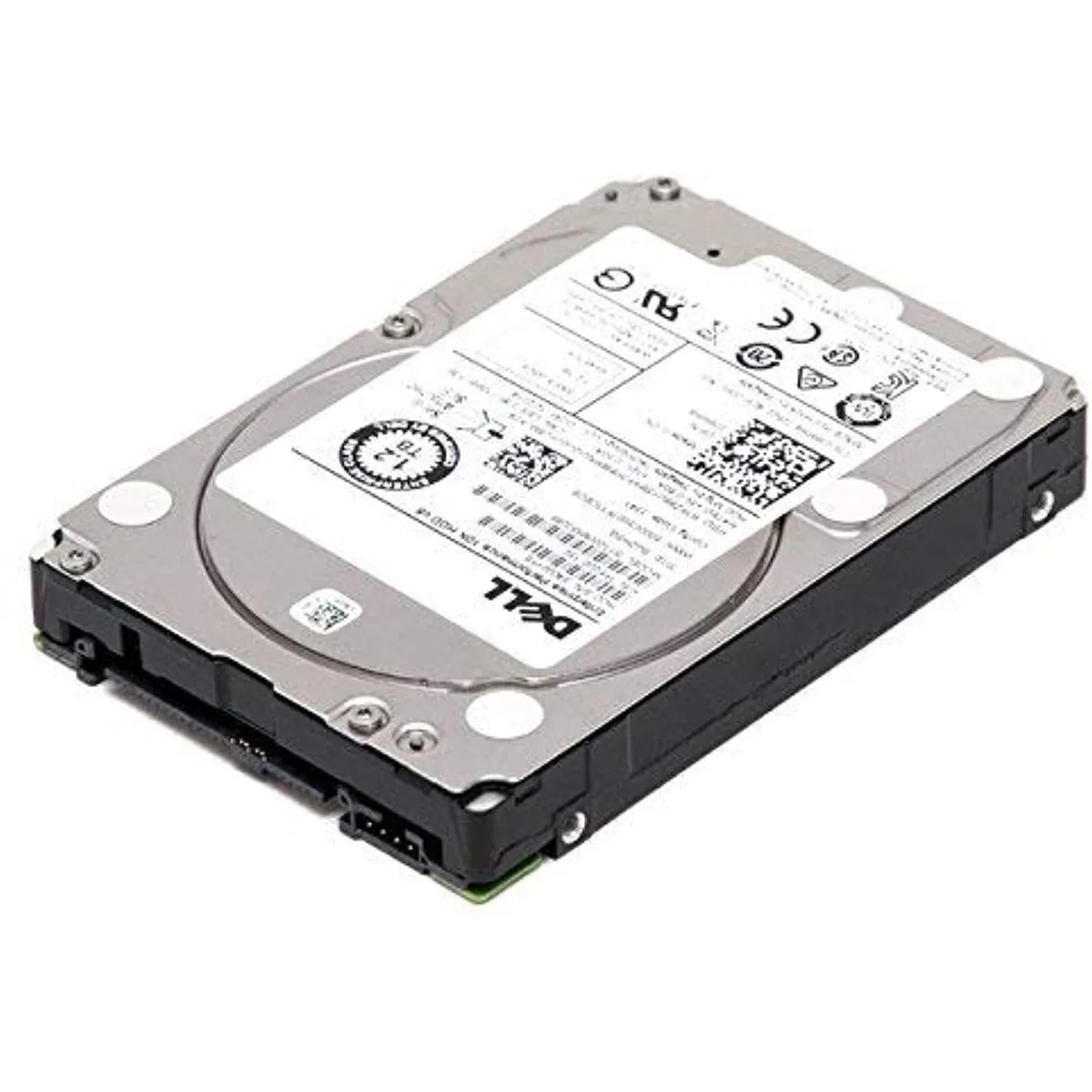 Silver 2.5 inch SAS hard drive with green circuit board visible