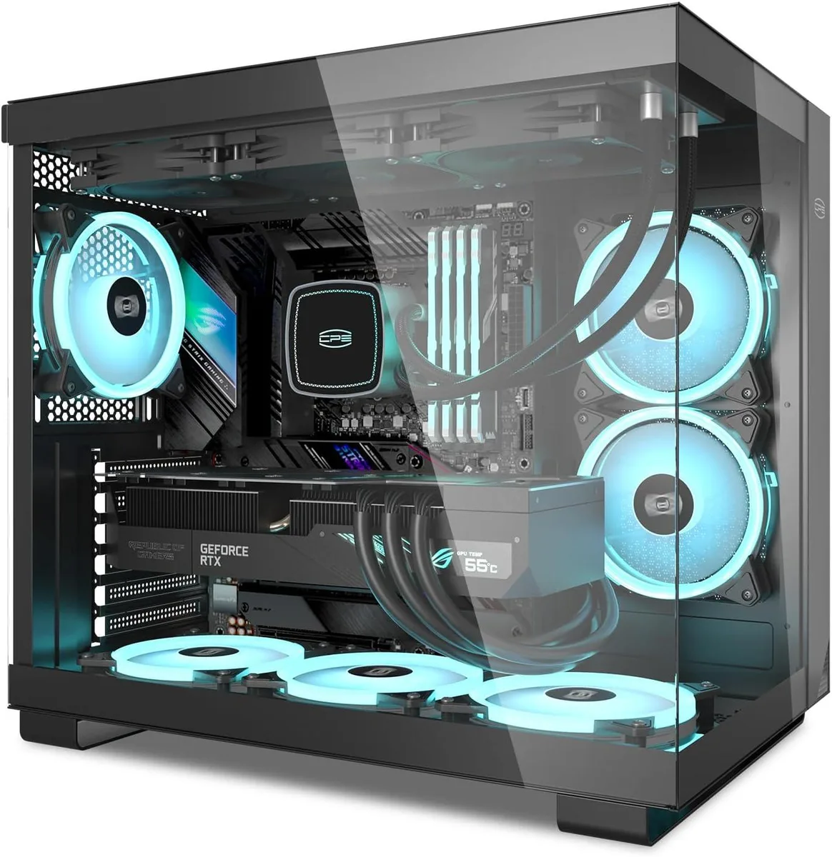 BFKK BFKK CPS C3T500 PC Case Mid Tower Black 6 ARGB Fans 360mm Radiator 400mm GPU — product photo