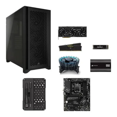 Corsair mid-tower desktop PC in black finish