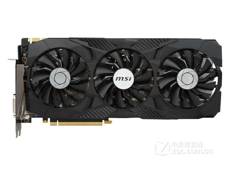 MSI GTX 1080Ti Duke graphics card, triple fan cooler, black and silver finish