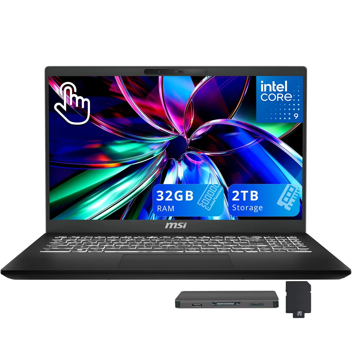 MSI MSI Modern 15 15.6" FHD Touchscreen Core 9 270H 32GB 1TB+1TB Dock Black — صورة المنتج