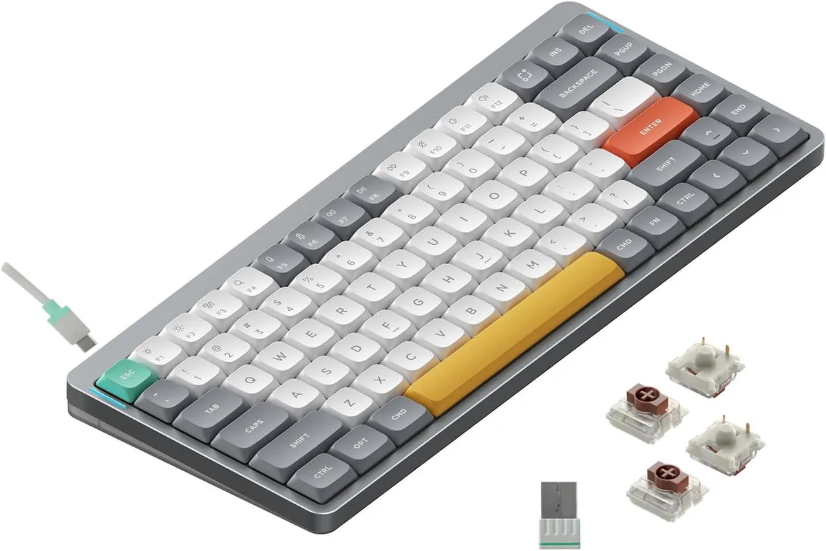 WISDUM WISDUM Air75 V2 75% Mechanical Gaming Keyboard Grey Gateron Brown Switch — product photo