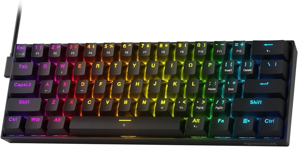 Redragon Redragon K617 HE Rapid Trigger Gaming Keyboard 60% 61 Keys Essential Black — fotografia produktu