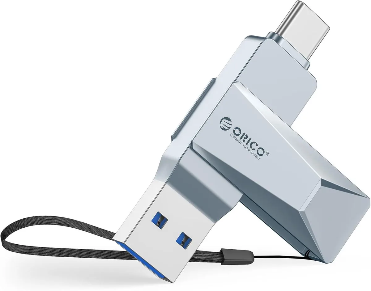 Orico Orico CB05 64GB USB 3.2 Gen 1 Dual USB-A & USB-C Flash Drive Blue — 제품 사진