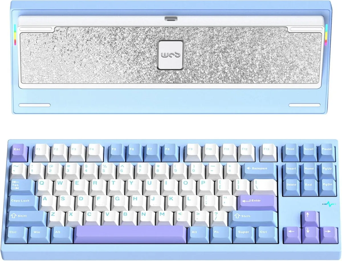 BFKK BFKK CRUSH80 RGB Gaming Keyboard CNC Aluminum 6063 Blue 80% 7500mAh 2.4GHz — photo du produit