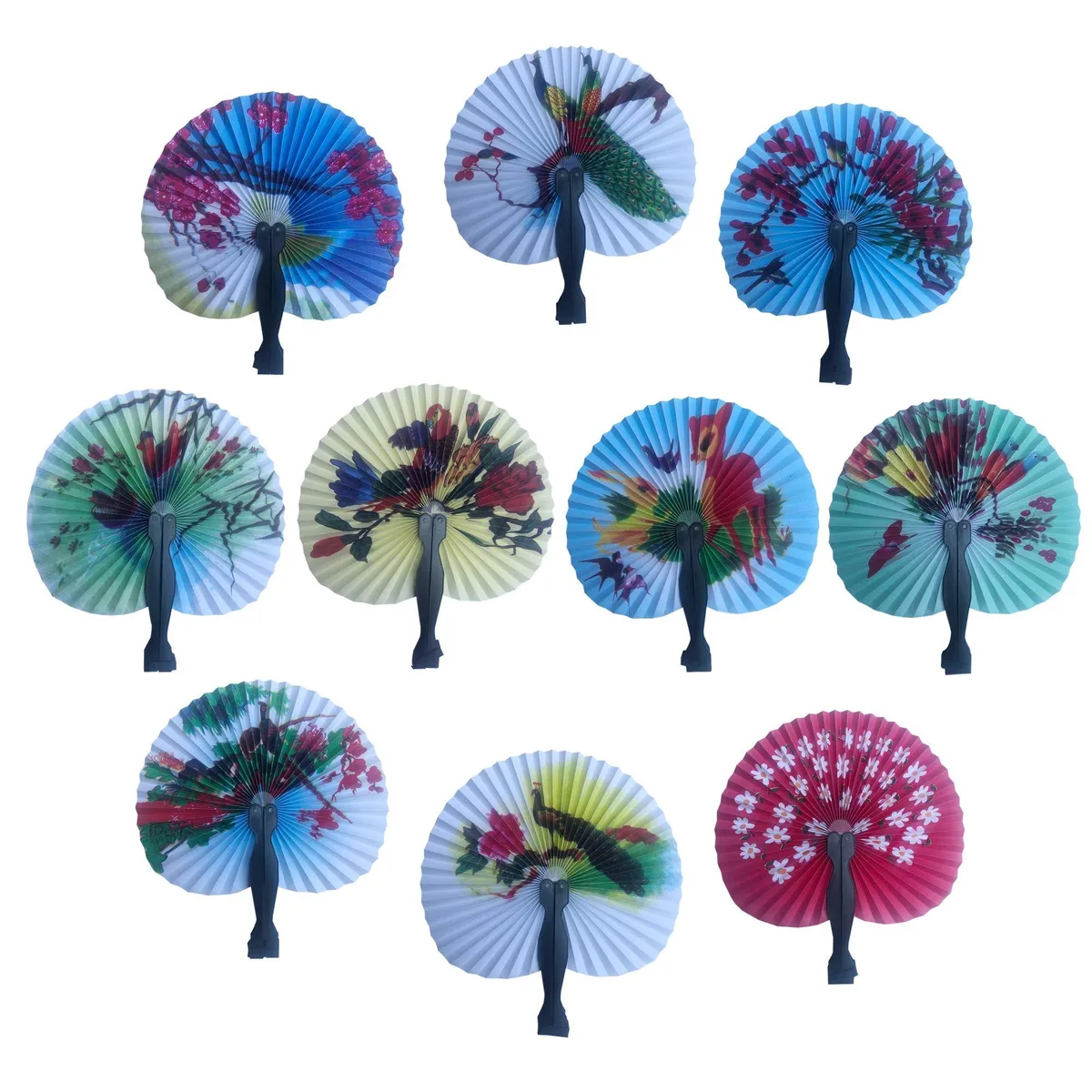  Bestage Mini Chinese Black Handle 30 Pack Fan Accessories — 商品写真