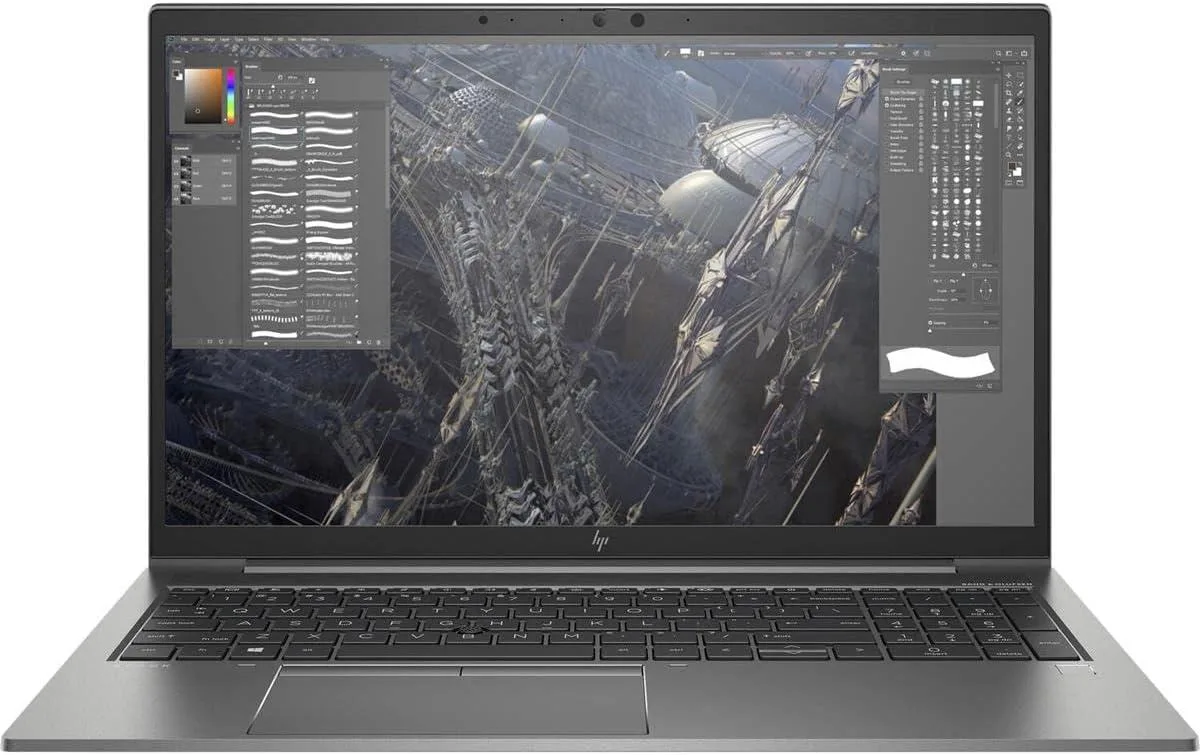 Gray HP ZBook Firefly G8 laptop, 15.6 inch screen, closed lid, matte finish