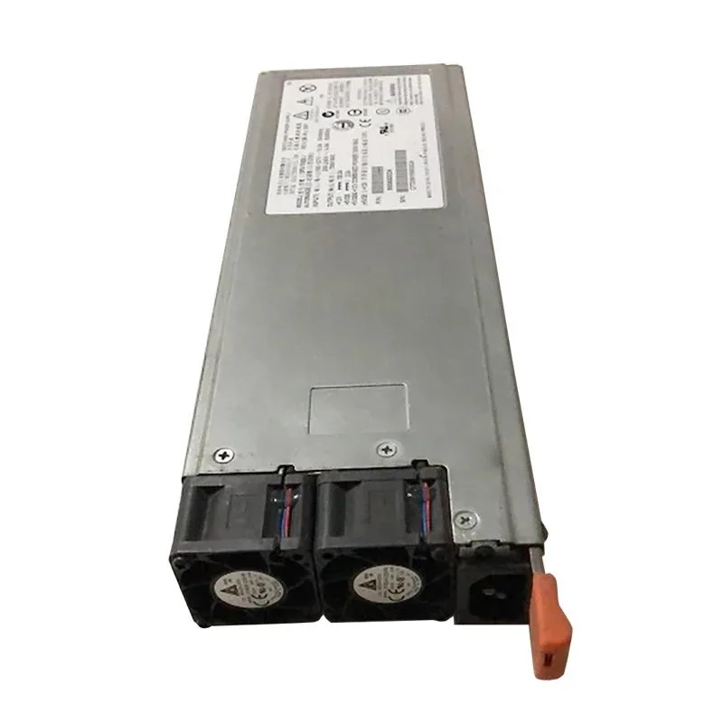 Rectangular ATX power supply unit with metal casing and cooling fan visible