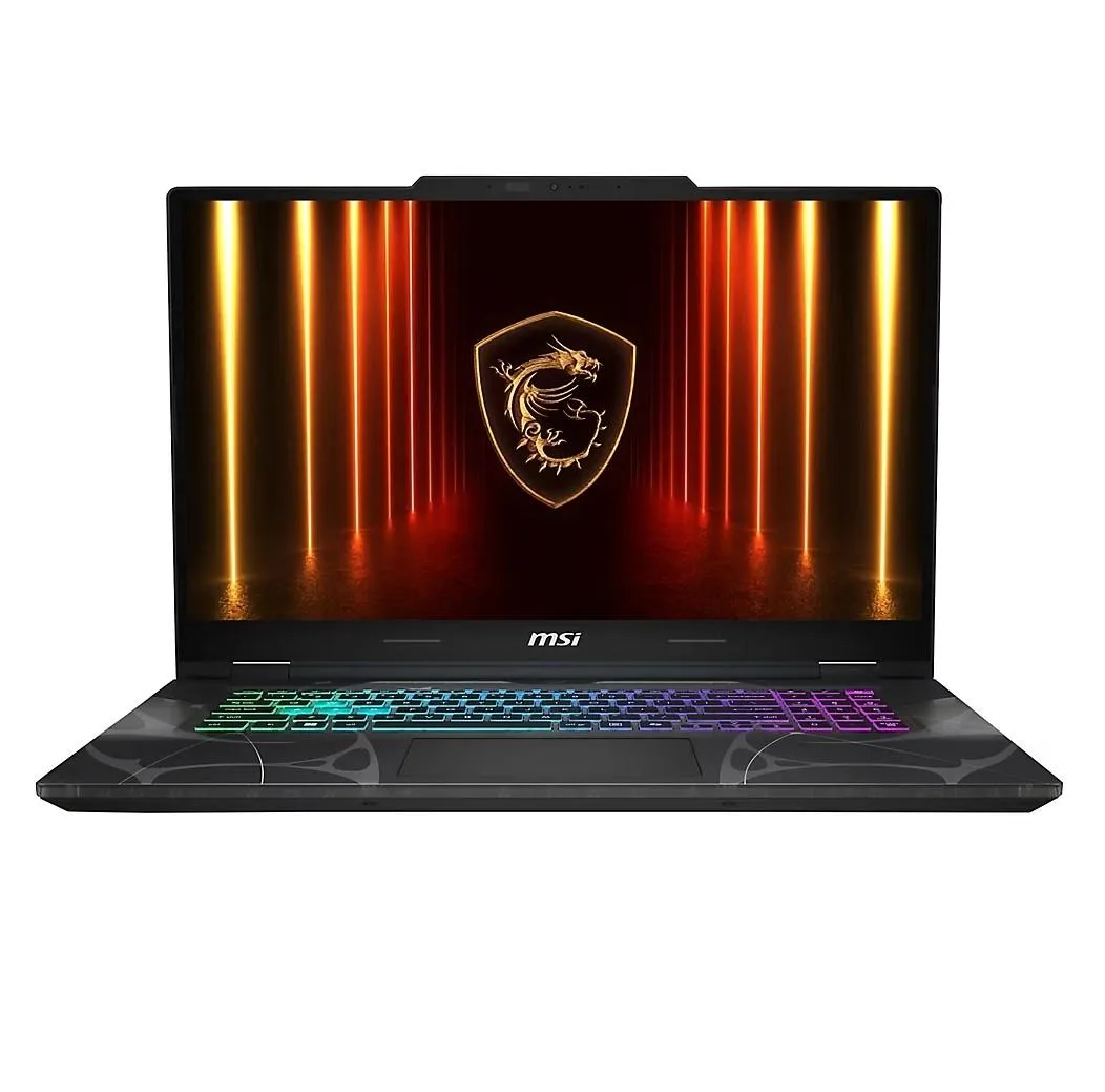 Gray 17.3 inch gaming laptop with backlit keyboard