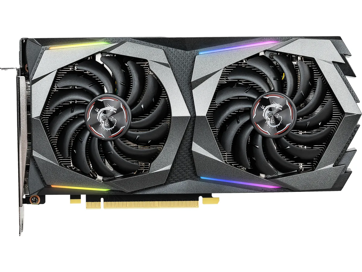 MSI GeForce GTX 1660 SUPER Gaming X dual-fan graphics card with black metal shroud and backplate