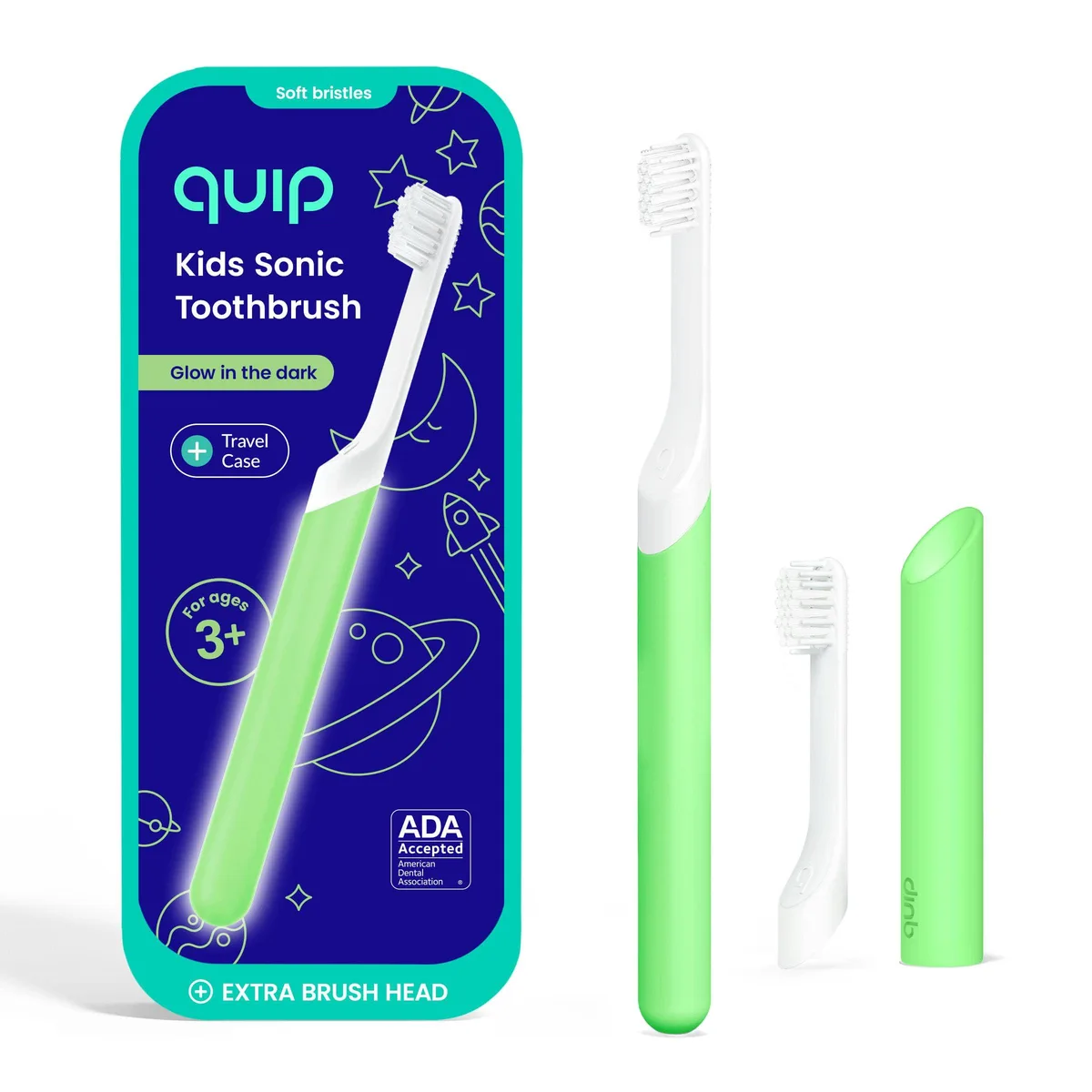  Quip Kids Sonic Toothbrush Green Glow 1 AAA 20cm 0.091kg — product photo