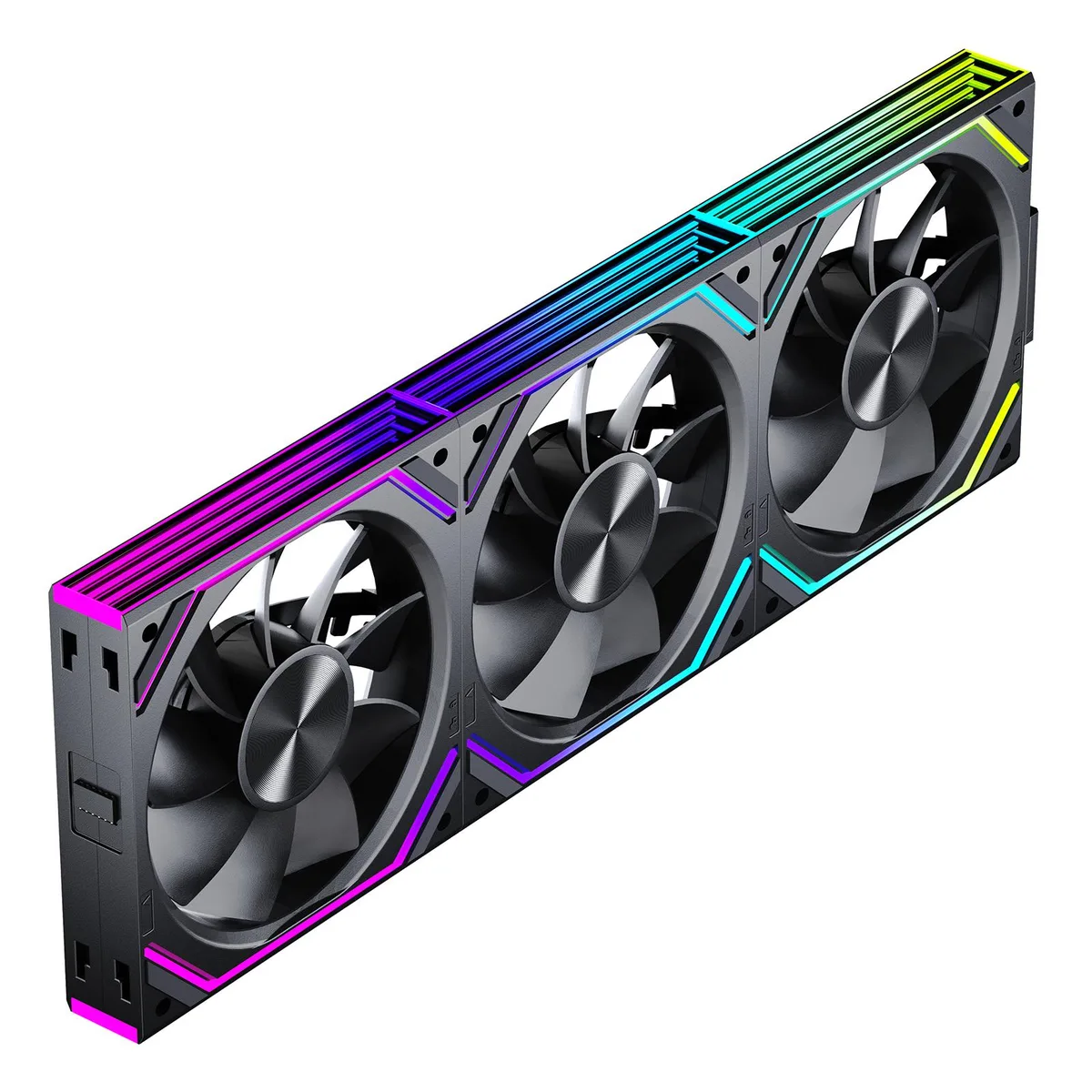 Jungle Leopard Jungle Leopard Interstellar V2 RS 120mm Reverse Blade ARGB Case Fan 3-Pack Black — product photo