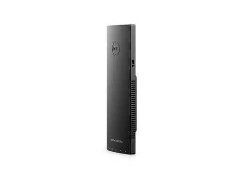 Compact gray ultra-small desktop module with front ports