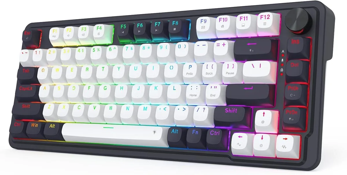 Compact 81-key wired gaming keyboard with magnetic switches and detachable cable