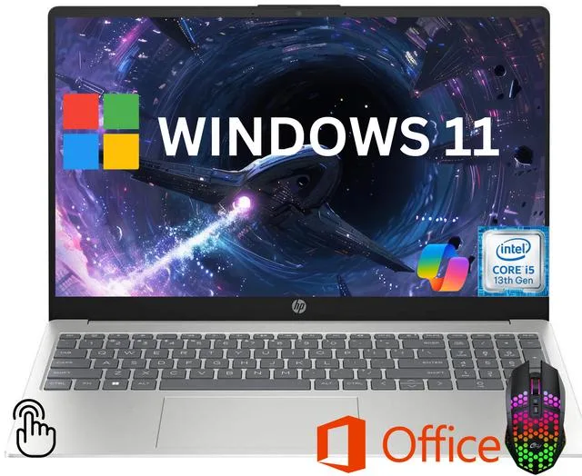 HP HP 15.6" FHD Touchscreen Laptop i5-1334U 32GB 512GB SSD Silver — photo du produit