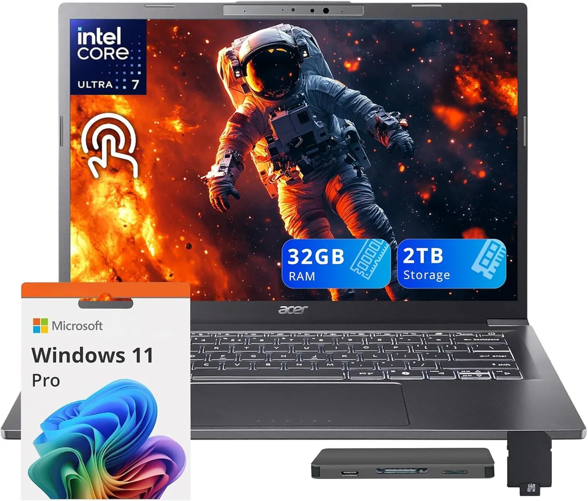 Acer America Acer Aspire business laptop Intel Ultra 7 258V 14.0" 32GB 1TB+1TB dock — ภาพสินค้า
