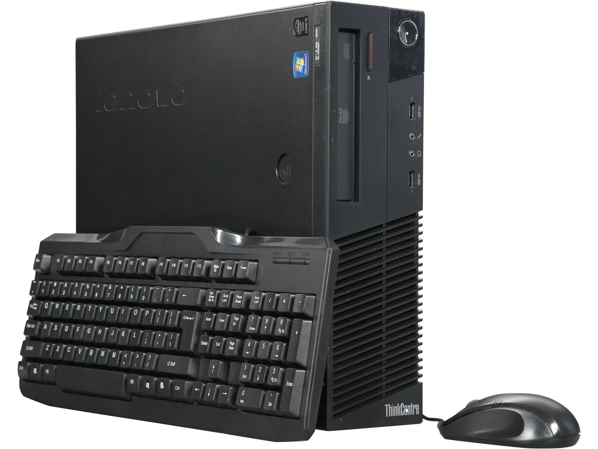 Compact dark grey Lenovo ThinkCentre M83 small-form-factor desktop tower