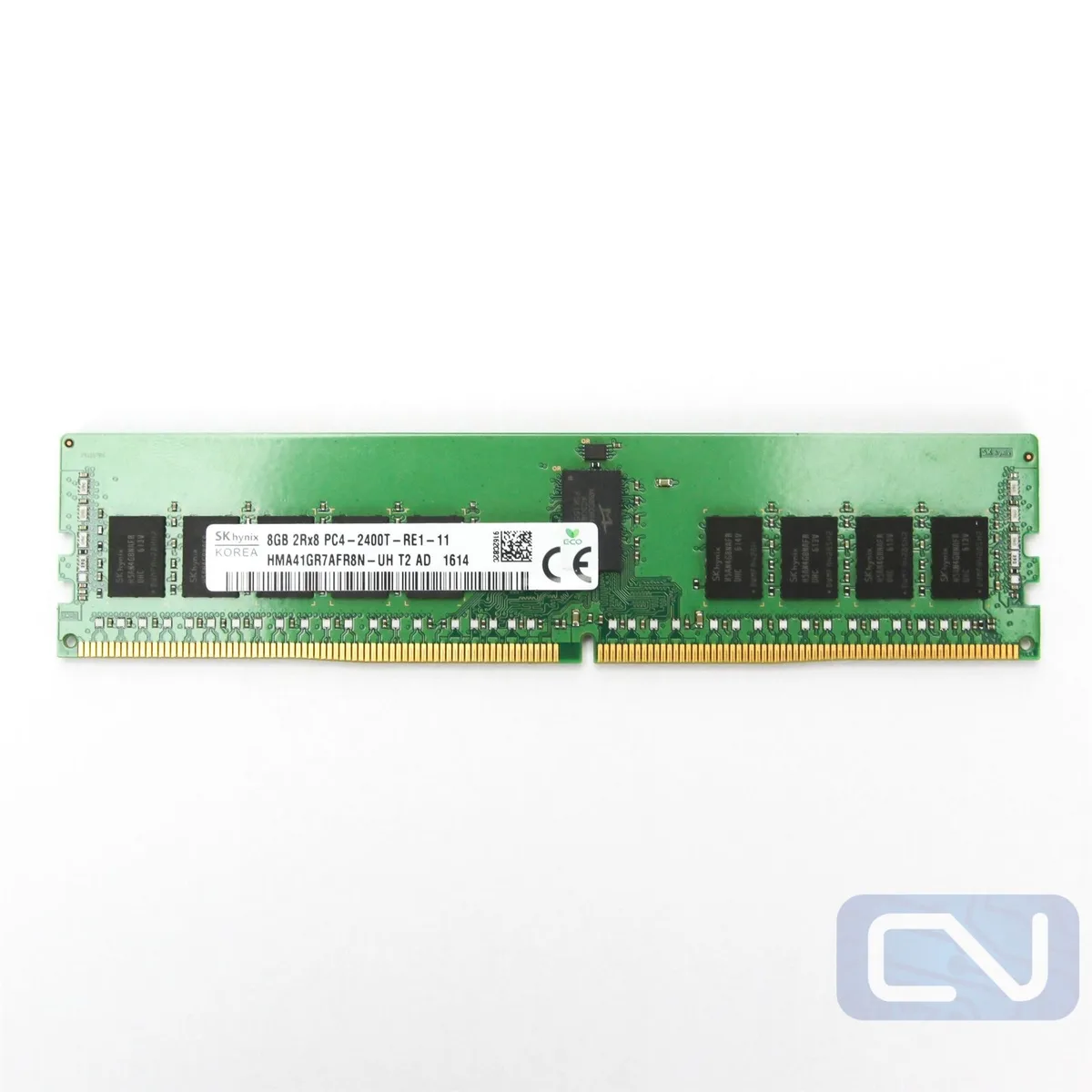 Green 288-pin DDR4 RDIMM module, black chips, no heat spreader