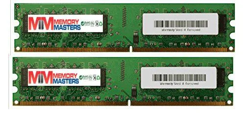 Two green DDR2 DIMM sticks with black chips and gold contacts