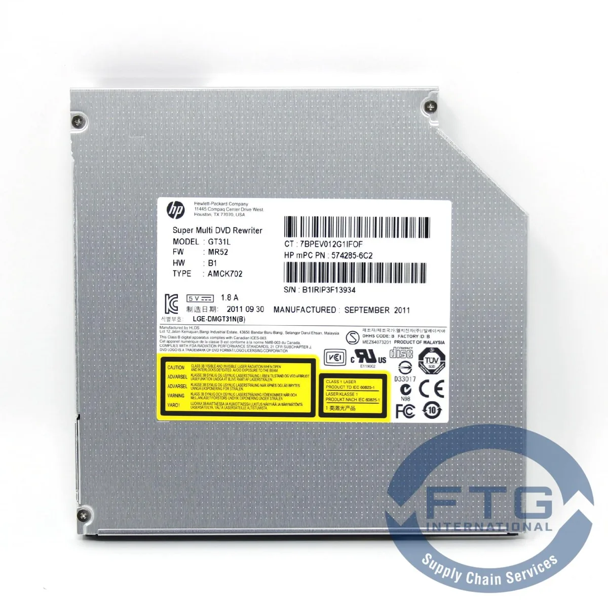 HP HP DVD/CD Duplicator Slot Load Black 12.7mm GT31L — product photo