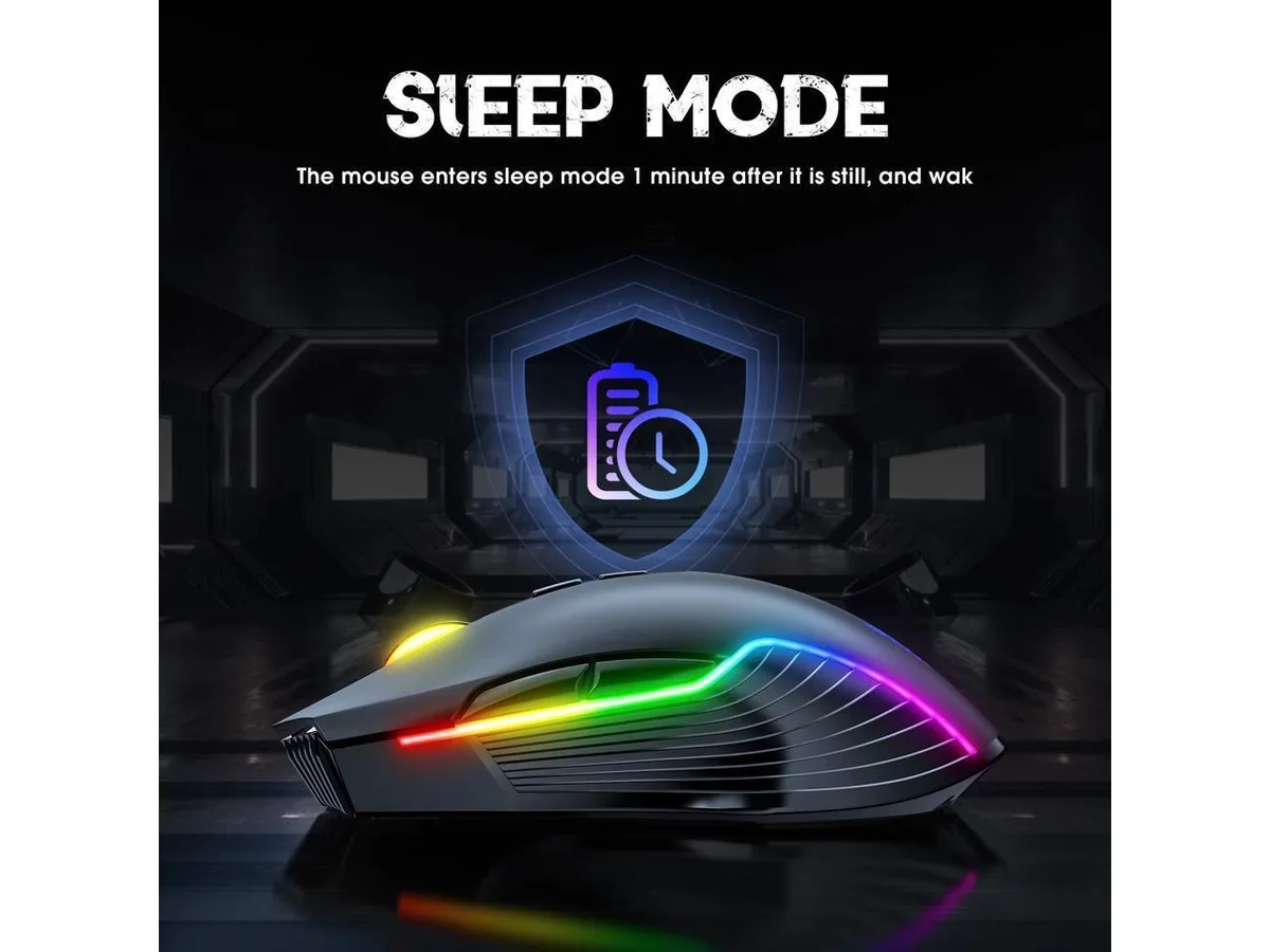 KEHIPI KEHIPI RGB Wireless Gaming Mouse 2.4G 3600 DPI 700mAh Black — fotografia produktu