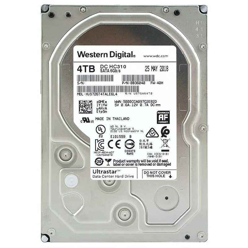 Silver 3.5-inch internal hard drive with circuit board visible