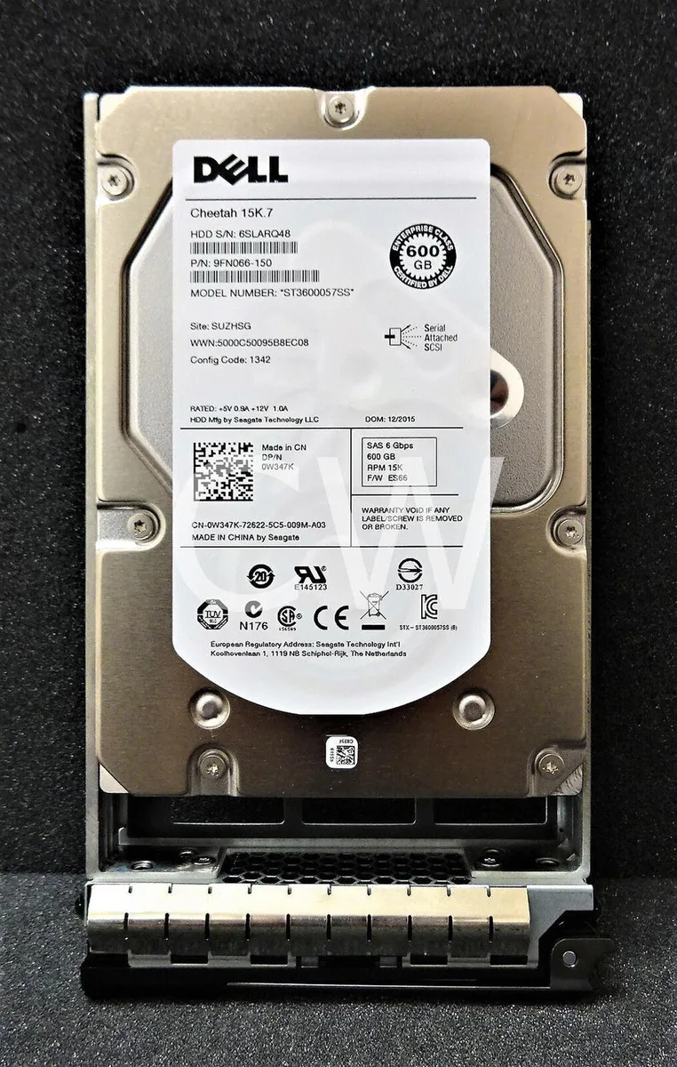 DELL DELL W347K 600GB 15K SAS 32MB 3.5" internal hard drive — 商品写真