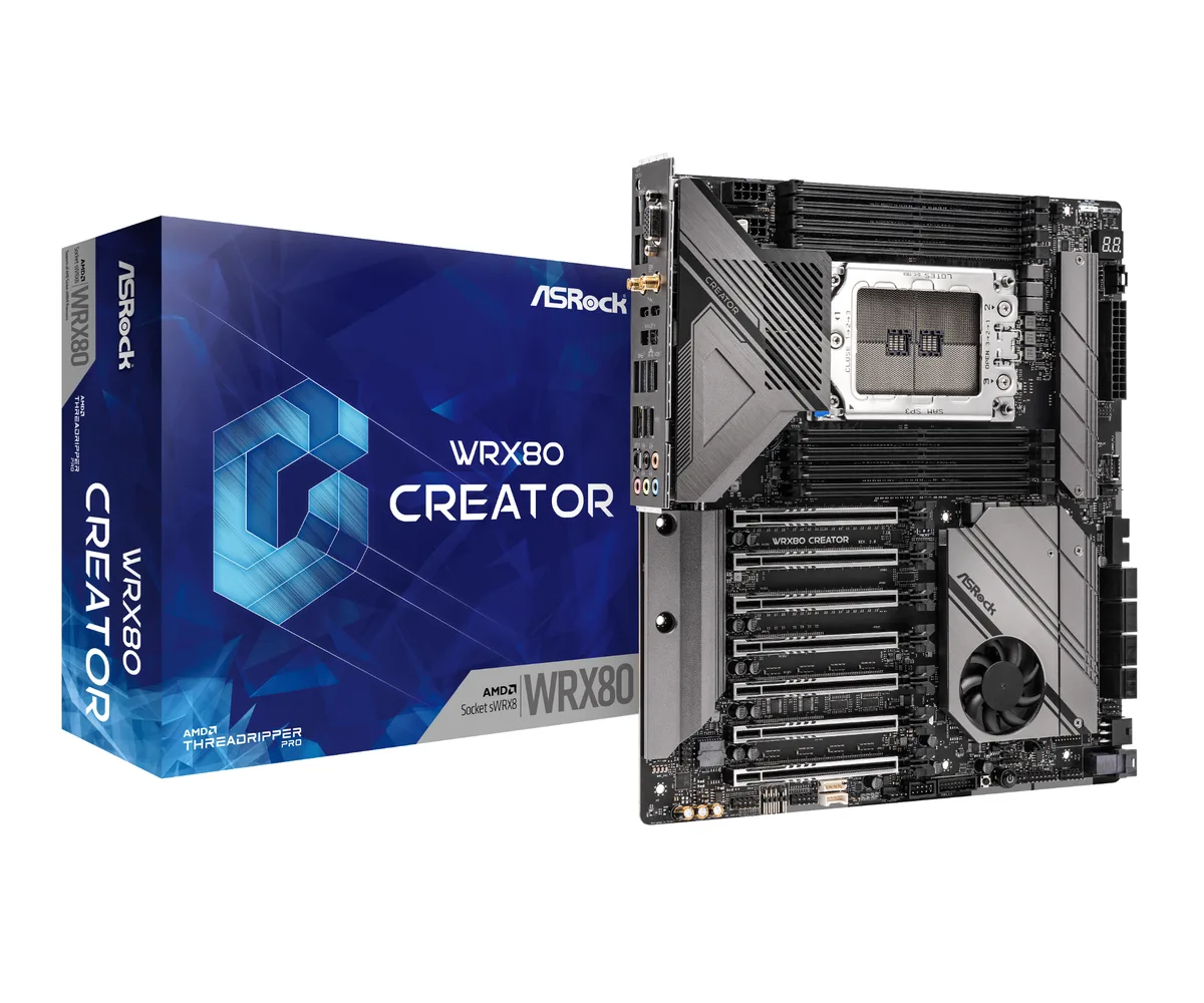 Large extended ATX server motherboard with eight DDR4 slots, seven full-length PCIe slots, dual 10GbE ports and a silver heatsink array
