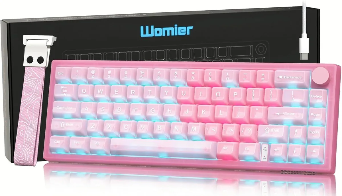 TUKO TUKO VK66 PRO Jelly 60% Gaming Keyboard Pink — fotografia produktu